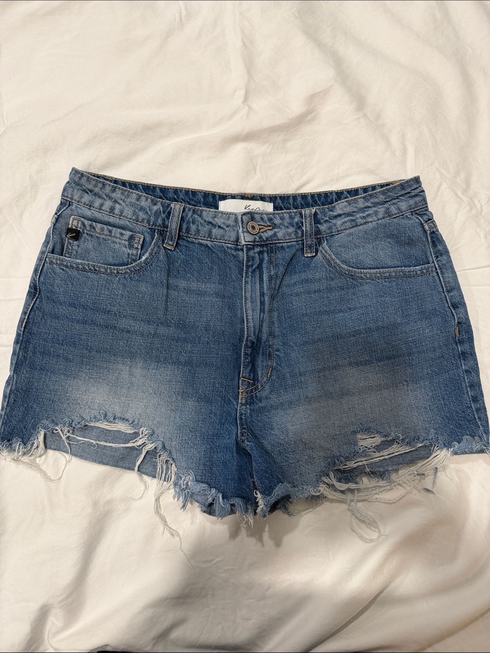 KanCan Distressed Blue Denim Cutoff Shorts